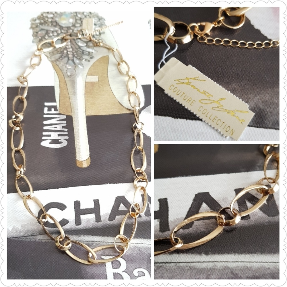 Kenneth Jay Lane Oversized Mixed-Link Necklace - Fast Shipping